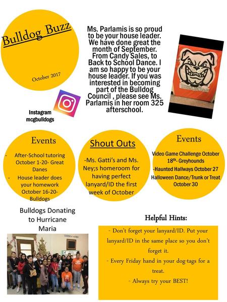 Bulldog Buzz Events Events Shout Outs Helpful Hints: