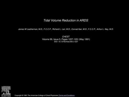 Tidal Volume Reduction in ARDS