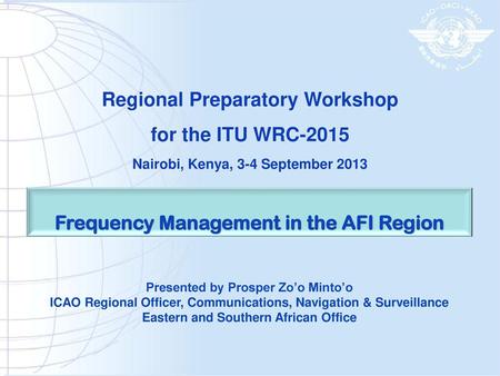 Regional Preparatory Workshop for the ITU WRC-2015