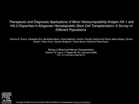 Therapeutic and Diagnostic Applications of Minor Histocompatibility Antigen HA-1 and HA-2 Disparities in Allogeneic Hematopoietic Stem Cell Transplantation: