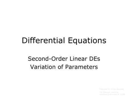 Differential Equations