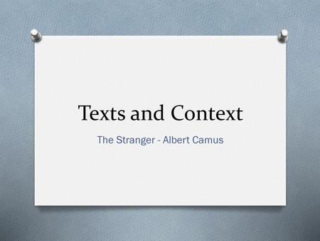 The Stranger - Albert Camus