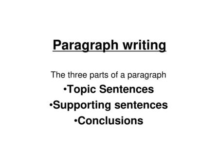 The three parts of a paragraph