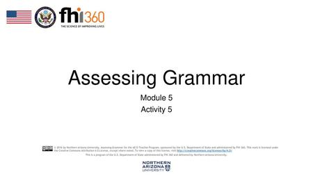 Assessing Grammar Module 5 Activity 5.