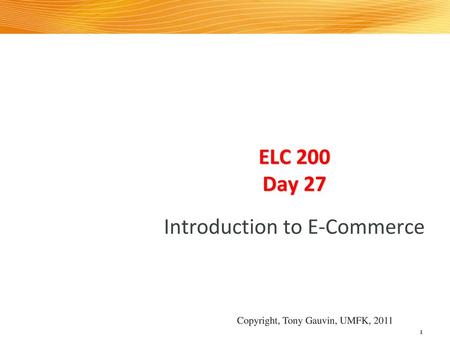 Introduction to E-Commerce