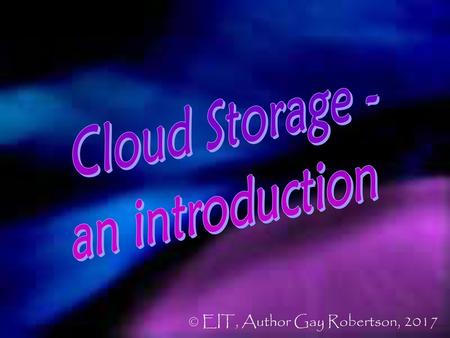 Cloud Storage - an introduction