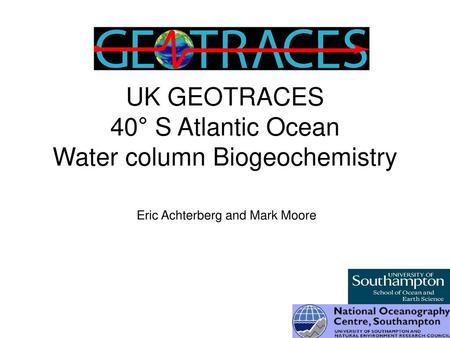 UK GEOTRACES 40° S Atlantic Ocean Water column Biogeochemistry