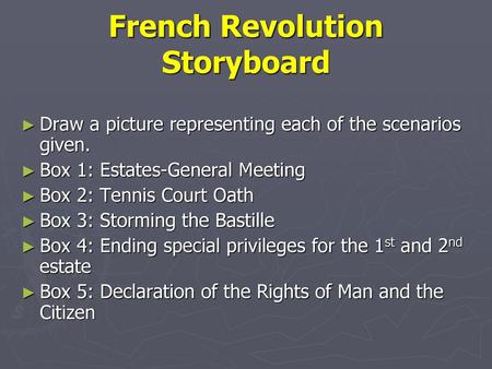 French Revolution Storyboard