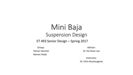 Mini Baja Suspension Design