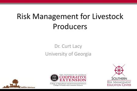 Risk Management for Livestock Producers