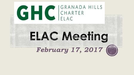 ELAC Meeting February 17, 2017.