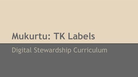 Digital Stewardship Curriculum