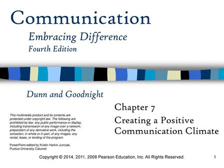 Chapter 7 Creating a Positive Communication Climate