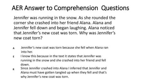 AER Answer to Comprehension Questions