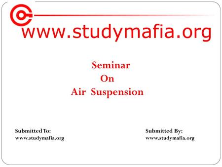 Seminar On Air Suspension