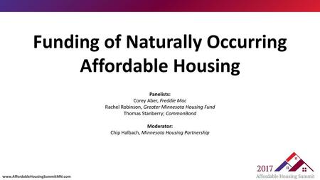 Funding of Naturally Occurring Affordable Housing