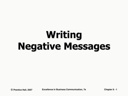 Writing Negative Messages