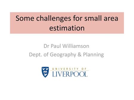 Some challenges for small area estimation