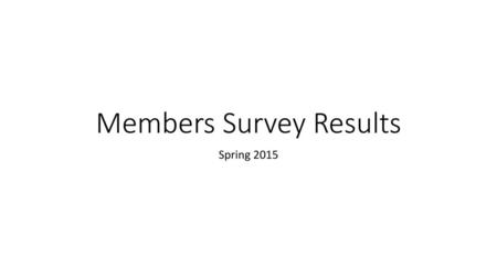 Members Survey Results