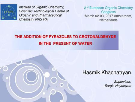 THE ADDITION OF PYRAZOLES TO CROTONALDEHYDE IN THE PRESENT OF WATER