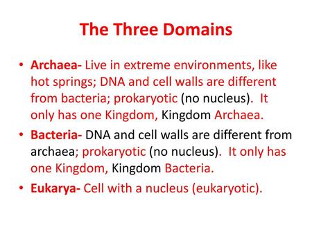 Archaea The Three Domains