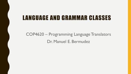 Language and Grammar classes