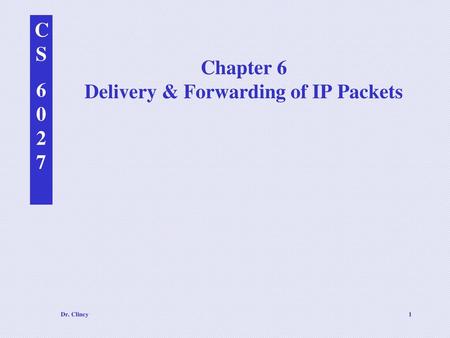 Chapter 6 Delivery & Forwarding of IP Packets