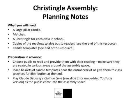 Christingle Assembly: Planning Notes