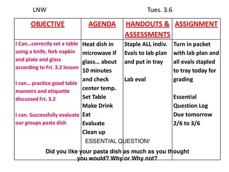 HANDOUTS & ASSESSMENTS