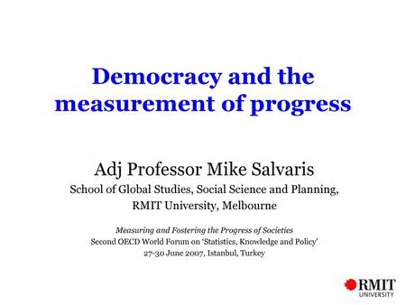 Democracy and the measurement of progress