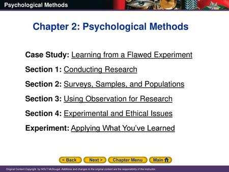 Chapter 2: Psychological Methods