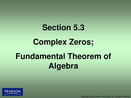 Fundamental Theorem of Algebra