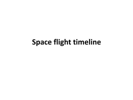 Space flight timeline.