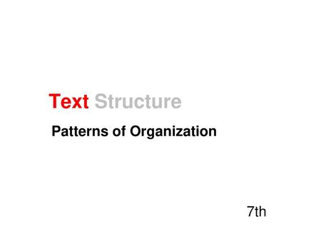 Patterns of Organization