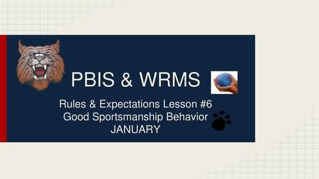 Rules & Expectations Lesson #6 Good Sportsmanship Behavior JANUARY