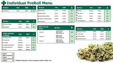 Individual PreRoll Menu