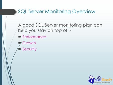 SQL Server Monitoring Overview