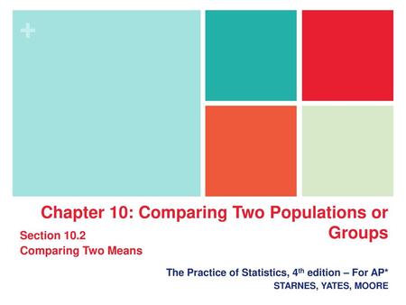 Chapter 10: Comparing Two Populations or Groups