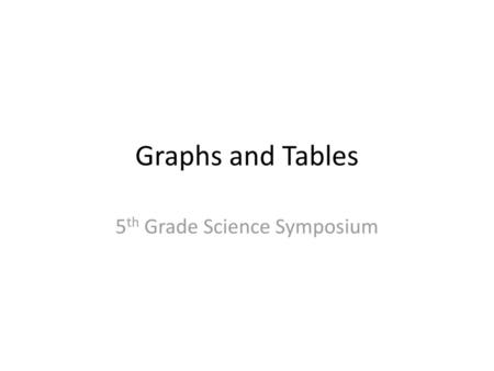 5th Grade Science Symposium