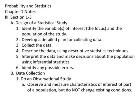 Probability and Statistics