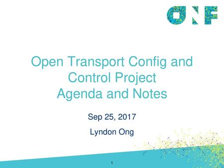 Open Transport Config and Control Project Agenda and Notes