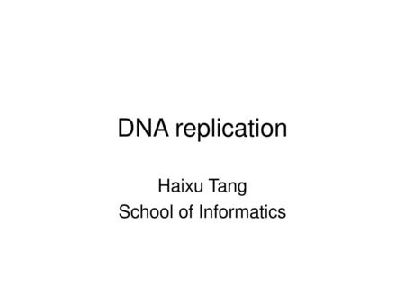 Haixu Tang School of Informatics