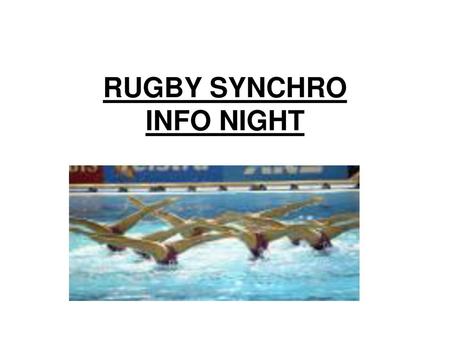 RUGBY SYNCHRO INFO NIGHT