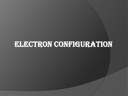 Electron Configuration