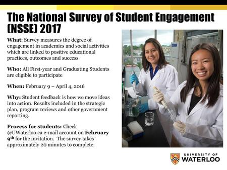 The National Survey of Student Engagement (NSSE) 2017