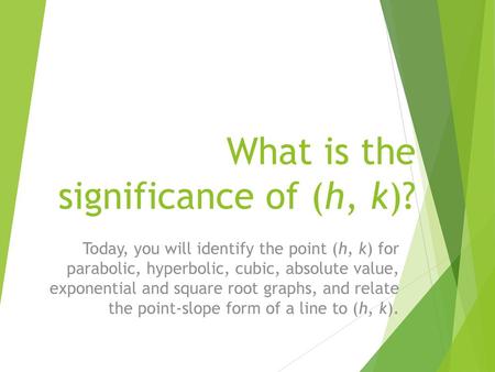 What is the significance of (h, k)?