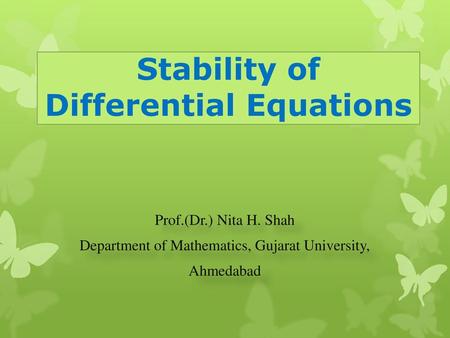 Stability of Differential Equations