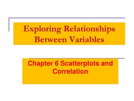 Exploring Relationships Between Variables