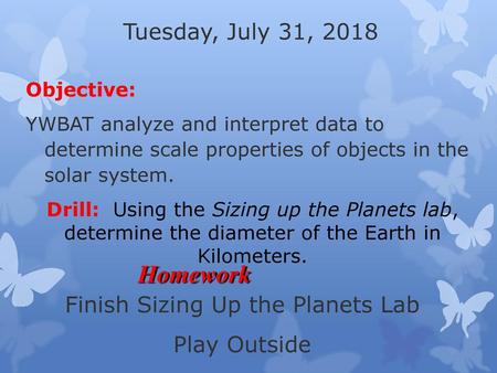 Finish Sizing Up the Planets Lab