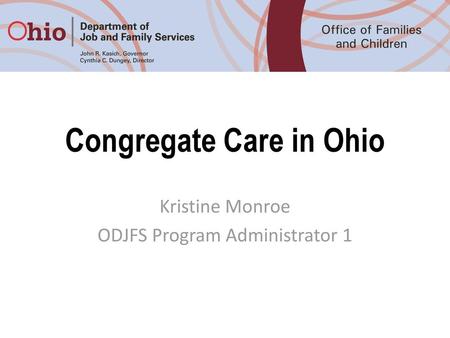 Congregate Care in Ohio